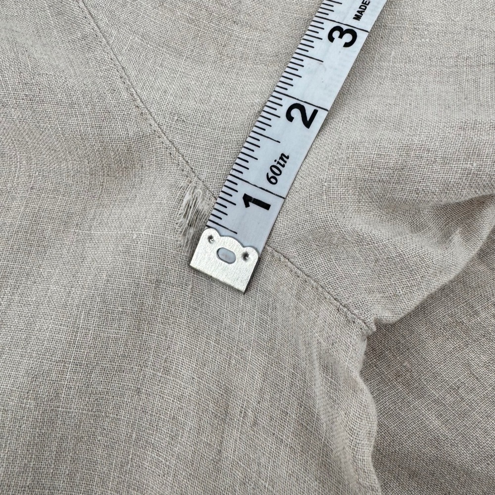 J.Jill Love‎ Linen Sharkbite Tunic Top Beige Oatmeal V-Neck Petite Medium PM - Picture 10 of 11
